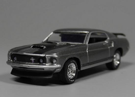 Diecast 1969 Ford Mustang Boss 429 Model Gray 1:64 Greenlight