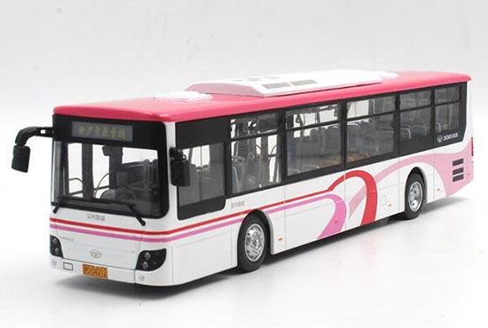 Diecast Daewoo ShangHai City Bus Model Pink 1:43 Scale