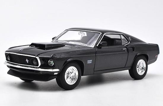 Diecast Ford Mustang Boss 429 Model 1:24 Black / Red By Welly [VB2A897]